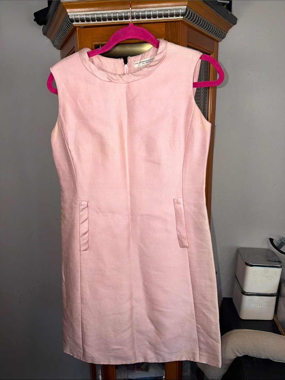 Sleeveless Pale Pink Shift Dress - Unbranded